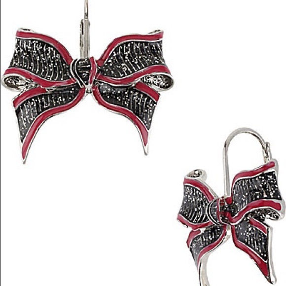 Betsey Johnson Jewelry - Betsey Johnson | Bow Vintage Noir Earrings NEW